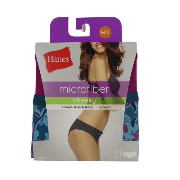 Hanes Women's Microfiber Cheeky Panties (2 Pairs) - Medium (6) - Picture 1 of 2